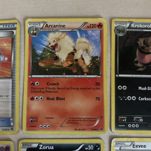 Pokemon cards used, set of 8