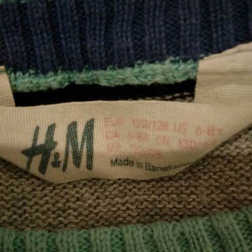 Knitted children's sweaters used, pack of 2, 6-8 years H&M striped cotton