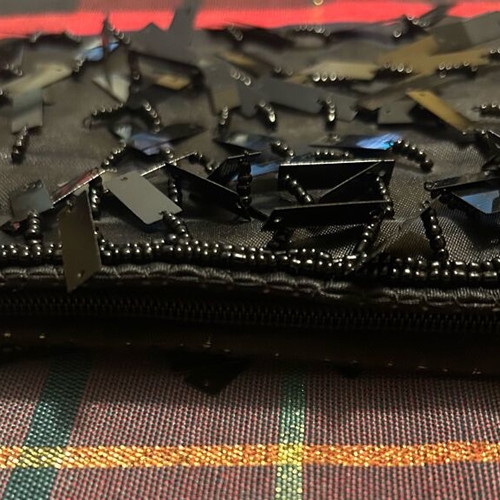 Isadora small black crossbody bag with sequins new