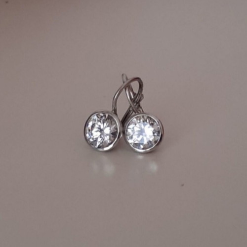 Sterling Silver Zirconia Drop Earrings like new