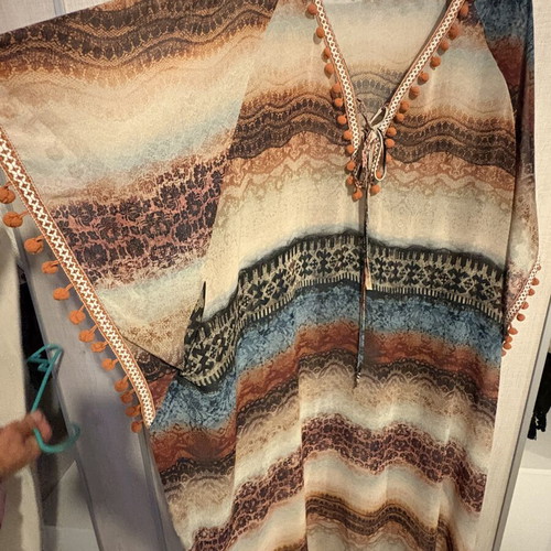 Lucifair women's kaftan like new, beige and brown, size 4XL