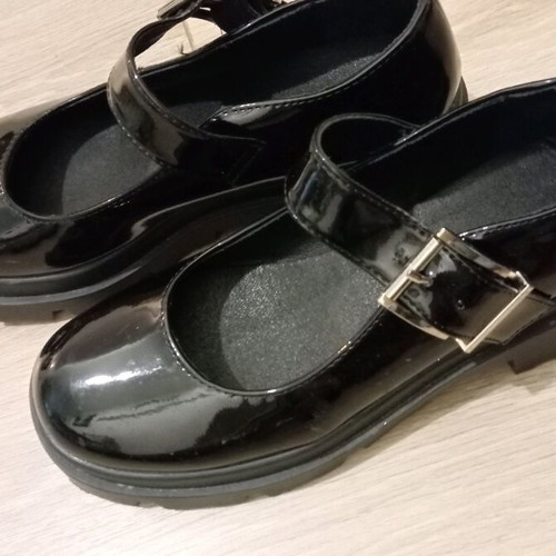 Loafers platform moccasins with buckle patent leather like new size 38-39 black