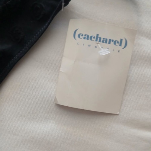 Cacharel black underwear new, embossed logo, size small medium
