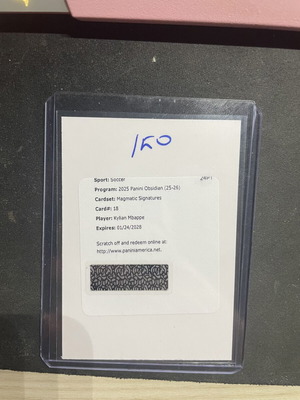 Kylian Mbappe Obsidian Magmatic Signatures Autograph Redemption Code