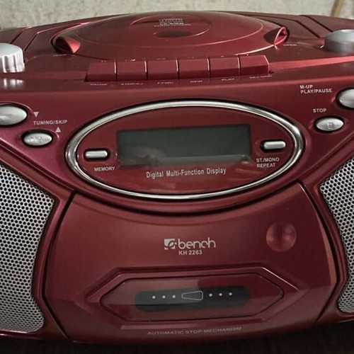 Bench portable stereo new with radio, cassette player and CD