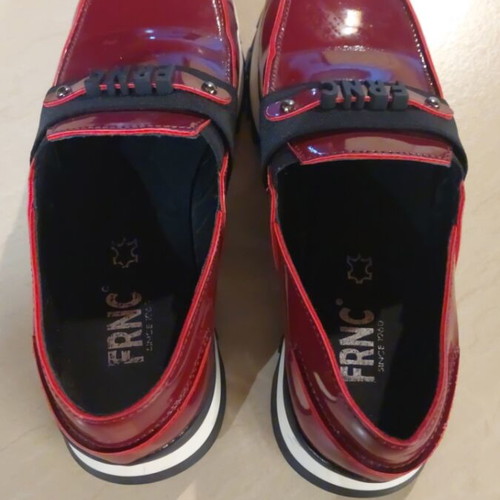 FRNC women's leather moccasins like new, burgundy, size 39
