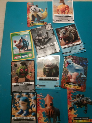 Brainrot collectible cards like new, pack of 11