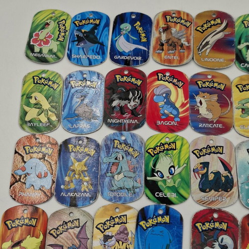 Pokemon metal tags used, lot of 50 original 2006
