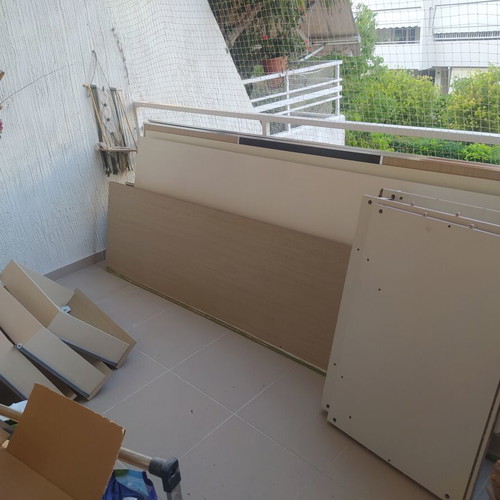 Built-in wardrobe with glass like new, dimensions 261x185x60 cm