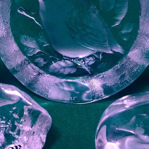 Kosta Boda Mats Jonasson paperweight collection 5 pcs full lead crystal Sweden new