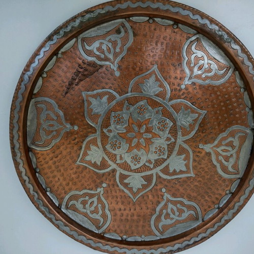 Copper Greek handmade tray used