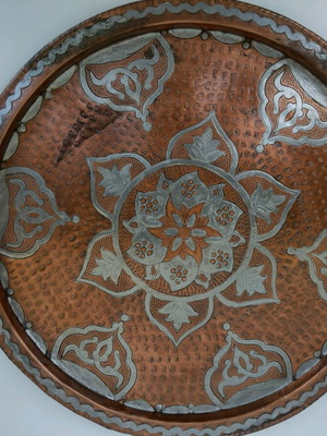 Copper Greek handmade tray used
