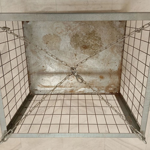 Galvanized transport basket used with wheels