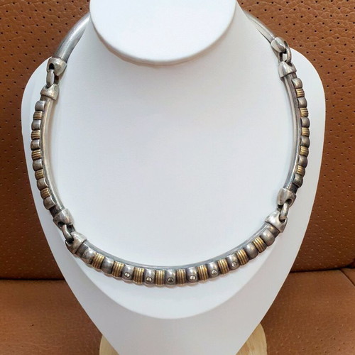Silver 925 with 14K gold necklace used