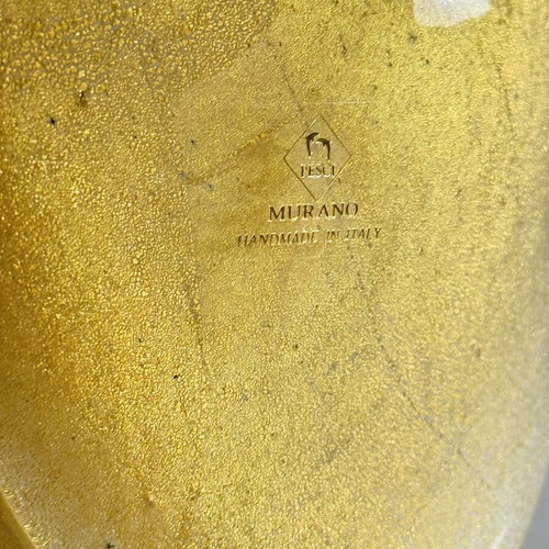 Pesce Murano χειροποίητος γυάλινος κύκνος με σκόνη χρυσού