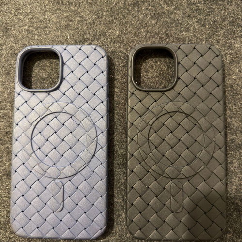 MagSafe Woven Grid Cases for iPhone 15 new, silicone TPU, blue and black
