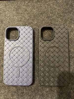 Θήκες MagSafe Woven Grid για iPhone 15 καινούργιες, σιλικόνη TPU, μπλε και μαύρο