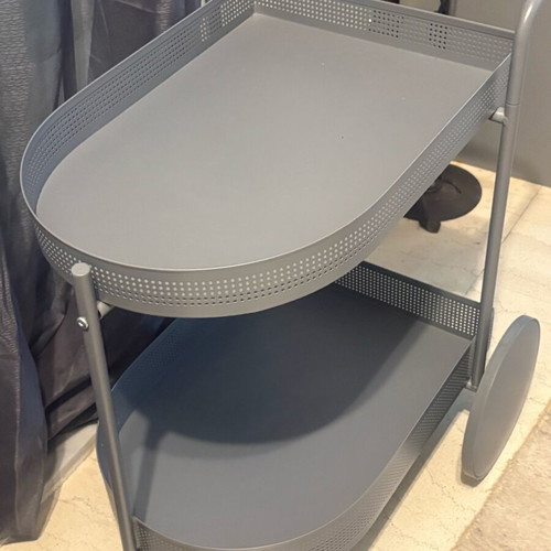 Trolley with wheels in gray color, two levels