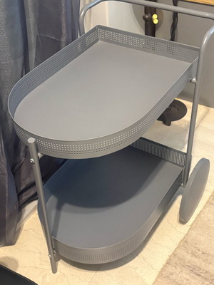 Trolley with wheels in gray color, two levels