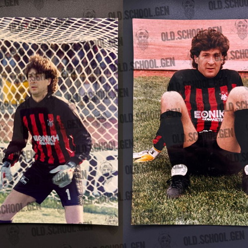 Authentic Antonis Minou AEK Football Photos 2 pcs 20x28 cm used