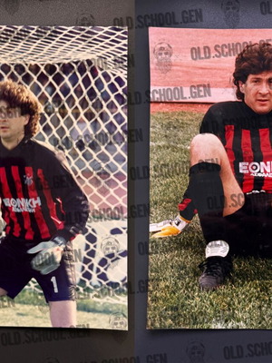 Authentic Antonis Minou AEK Football Photos 2 pcs 20x28 cm used