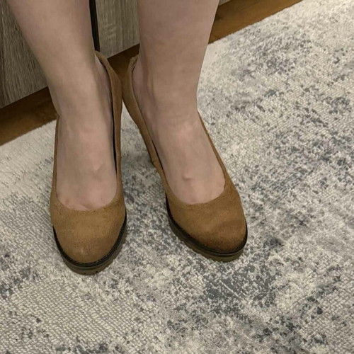 MTNG suede pumps used, size 39, yellow with rubber sole