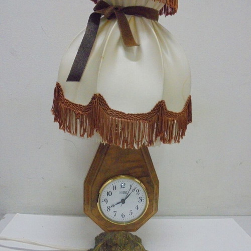 Scholer vintage table lamp with clock