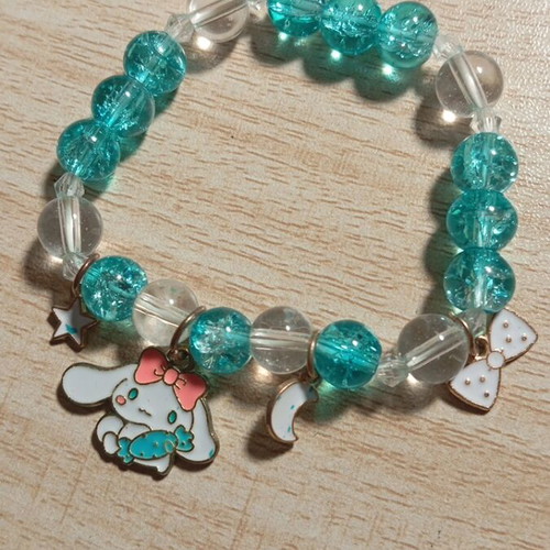 Sanrio Cinnamoroll Bracelet like new, cute pastel blue stretchy charm