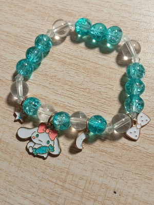 Sanrio Cinnamoroll Bracelet like new, cute pastel blue stretchy charm
