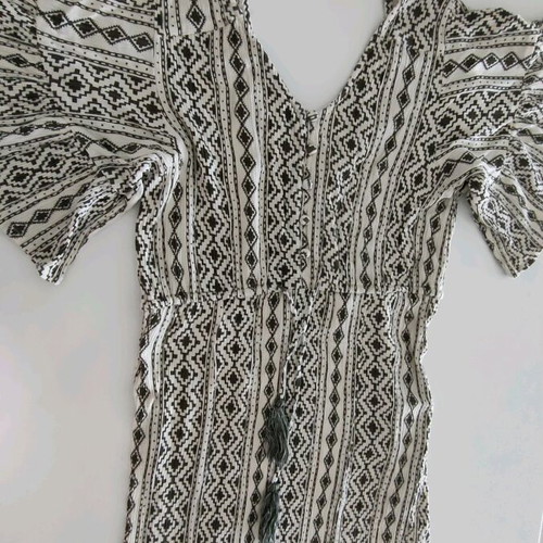 Pink Woman dress size S like new, beige and green