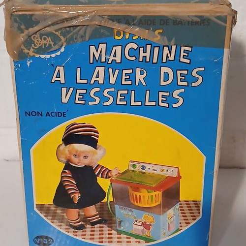 Solpa tin toy dishwasher from the 1970s, used, missing lid