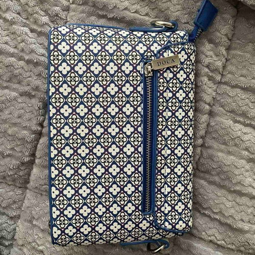 Doca crossbody bag new blue with white strap