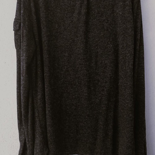 Edward men's black long-sleeve winter shirt, size L