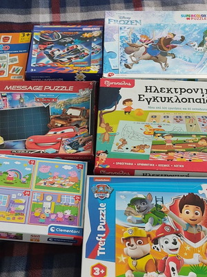 Διάφορα παζλ μεταχειρισμένα, 6 παζλ και 2 εκπαιδευτικά παιχνίδια
