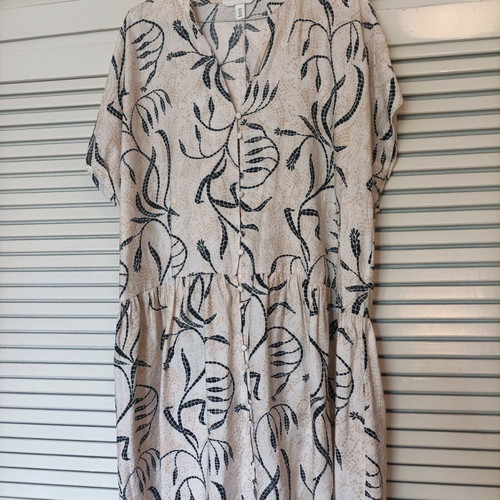 Gofre tunic dress H&M like new, white and beige, size M