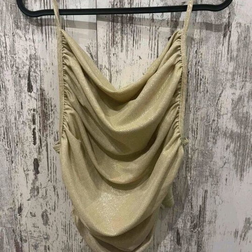 Top with side zipper gold new, size S