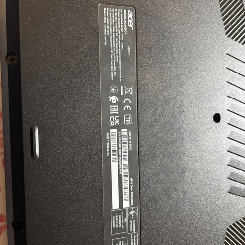 Acer Nitro 5 gaming laptop used, 16GB RAM, Ryzen 5, GTX 1650 Ti, 512GB SSD