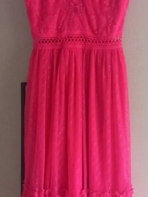 Cocktail dress with tulle, like new, pink, size S