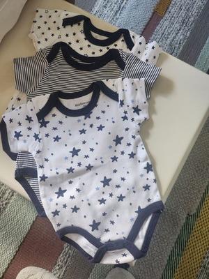 Short sleeve bodysuits new, set of 3, size 3/6 months
