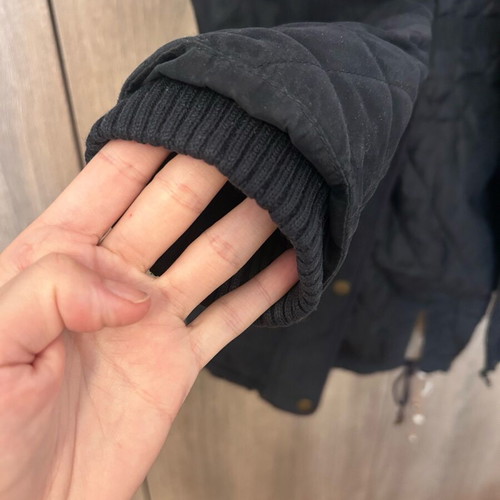 Blue women's jacket with detachable fur hood used