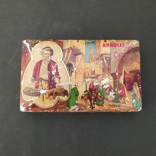 TUMA Argolis vintage tobacco tin box 1900-1910