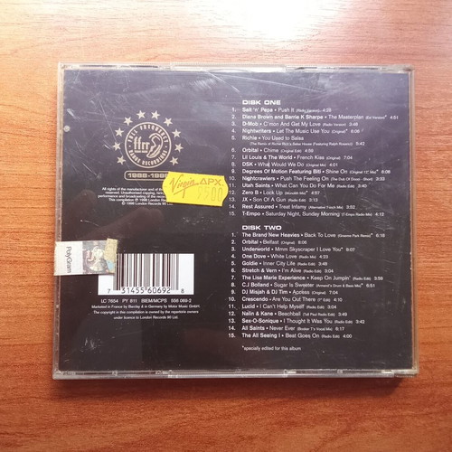 FFRR Classics 1988-1998 double CD used, techno rave 1990s