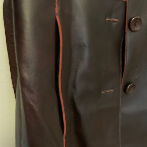Anonima leather coat burgundy new, size S