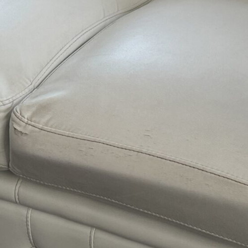 Leather three-seater sofa and armchair set