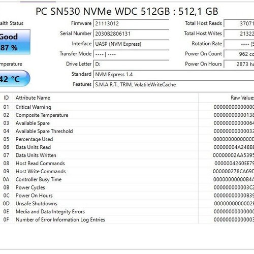 Western Digital PC SN530 512GB NVMe M.2 2230 SSD PCIe Gen3 x4 σαν καινούργιο