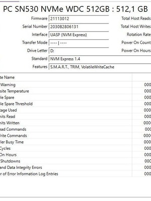 Western Digital PC SN530 512GB NVMe M.2 2230 SSD PCIe Gen3 x4 σαν καινούργιο