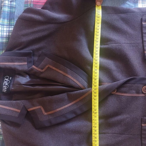 Vintage women's suit with asymmetric skirt like new, brown