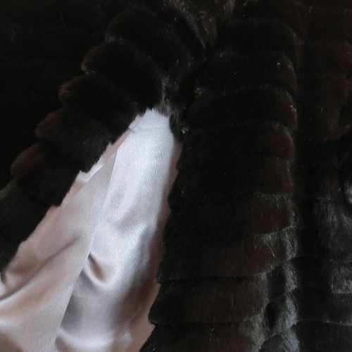 George kids faux fur jacket black like new for girl 6-7 years
