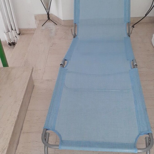 Aluminum sun lounger with adjustable back, new