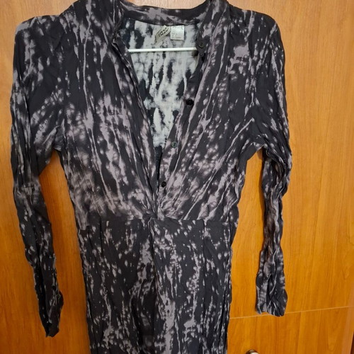 H&M shirt-style dress like new, gray and black, size S